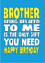Brother, I'm the only gift you need created by Cheeky Chops Cards