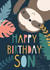 cute sloth Birthday Card 15816 created by Fox and Bird Studio