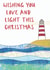 Wishing You Love and Light this Christmas Lighthouse Nautical Card created by NaviStitch