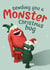 Monster hug Christmas card created by The Supermodels