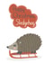 Cute Christmas Card - Hedgehog - Happy Christmas Sledgehog created by @SarahPriceDesigns