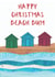 Happy Christmas Beach Bum Coastal Beach Huts Christmas Card created by NaviStitch