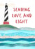 Sending Love and Light Lighthouse Nautical Card created by NaviStitch