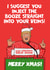 Donald Trump Booze into the Veins Christmas Card created by @donosdoodles