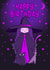 Cute Purple Witch and Cat Birthday Card created by Cheeky Witch®
