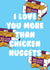 I love you more than chicken nuggets card created by Hey Huns It's Nicole