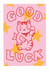 Good Luck Maneki Neko Lucky Cat Card created by emiliedrawsthings