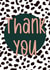 Dalmatian print thank you card created by The Girl Next Draw Cards
