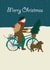 adult bicycle  Christmas Card 45876 created by Grietas Illustrations