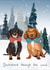 Cute - Sausage Dogs - Pets - Dogs - Dashing Through The Snow - Dachshund - Pun - Funny - From the Dogs - Christmas Card created by Sarah Stephenson