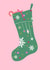 Stocking candy cane Christmas Card 45886 created by Rosewood prints