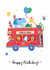 Cute Animals, Party Bus Birthday Card created by Helen Rodgers