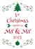 First Christmas married card for husband, same sex gay couple, Mr and Mr 2025 created by Hello Fridays Studio