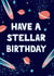 Cute illustrated Stellar Star Birthday Card. created by Lucy Maggie Designs