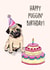 pug cute Birthday Card 20787 created by Poppy & Mabel 