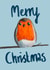 Arty - Festive Robin - Hand Painted - Painted - Merry Christmas Robin - Cute - Classic - Traditional - Christmas Card created by Tris Drew