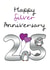 Cute Silver Anniversary Card - 25 Years - Penguins - Happy Silver Anniversary created by Penguin Parade