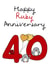 Cute Ruby Anniversary Card - 40 Years - Penguins - Happy Ruby Anniversary created by Penguin Parade