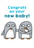 Congratulations New Baby penguin card created by Penguin Parade