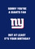 New york giants NFL Birthday Card 20988 created by Nat Yeo