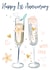Pretty First Anniversary Card - Prosecco - 1st Milestone - Happy 1st Anniversary created by Katie Phythian Design