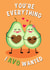 Cute Kawaii Avocado Couple Valentine Card created by Emoticology Cards