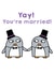 Yay you're married! - gay penguin wedding card created by Penguin Parade