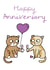 Cute Cat Couple Anniversary Card - Happy Anniversary created by Penguin Parade