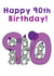 Funny penguin 90th Birthday card created by Penguin Parade