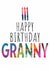 Lovely Birthday Card For Granny - Colourful Abstract Art - Cake and Candles created by size3art