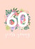 Happy 60th Birthday - for her - Pretty peach pastel floral - female card created by Little Cat Creates