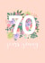 Happy 70th Birthday - for her - Pretty peach pastel floral - female card created by Little Cat Creates
