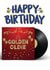 Happy Birthday Golden Oldie- Retro Vinyl Music Sleeve Birthday Card Blue created by ShortRound888
