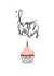 cupcake candle Birthday Card 14614 created by Letter V Prints