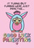 Funny Nostalgia Furby New Baby Card - Good Luck .Parenting created by Katie Ruby Illustration