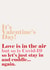 love air Valentines Day Card 46749 created by Sleek and Chic Illustrations