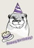 Hand-drawn Otter Birthday Party Card - Happy Birthday! created by Serena Hirameki