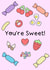 Sweeties Pick and mix Valentines Day Card 15864 created by Helen Bicknell