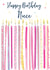 Classic Birthday Card - For Niece - Candles created by Katie Phythian Design