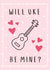 ukulele guitar Valentines Day Card 36764 created by Lloyd Crowley