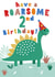 Children's Dinosaur 2nd Birthday card created by Sarah Corcoran 