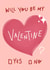tick appropriate will you be my valentine Valentines Day Card 1035 created by Leah Chong - Leah Design