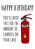foam fire Birthday Card 21067 created by Cowpat Designs