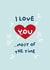 Cheeky Valentines Day Card - I Love You Most Of The Time created by PaperJam Print Co.