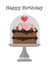 cake heart Birthday Card 17012 created by Burridge Design