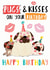 illustration pugs Birthday Card 20524 created by NICHOLA COWDERY ILLUSTRATIONS 