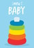 New baby boy - stacking toy illustrated card created by @tikkled.pink