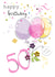 50 Age Milestone Balloons and Confetti Birthday Card created by SABIVO Design by Sabina