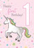 First Birthday Unicorn Card created by Hazel Fisher Creations
