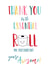 rainbow loo roll Thank You Card 16263 created by The Arty Apples Limited
